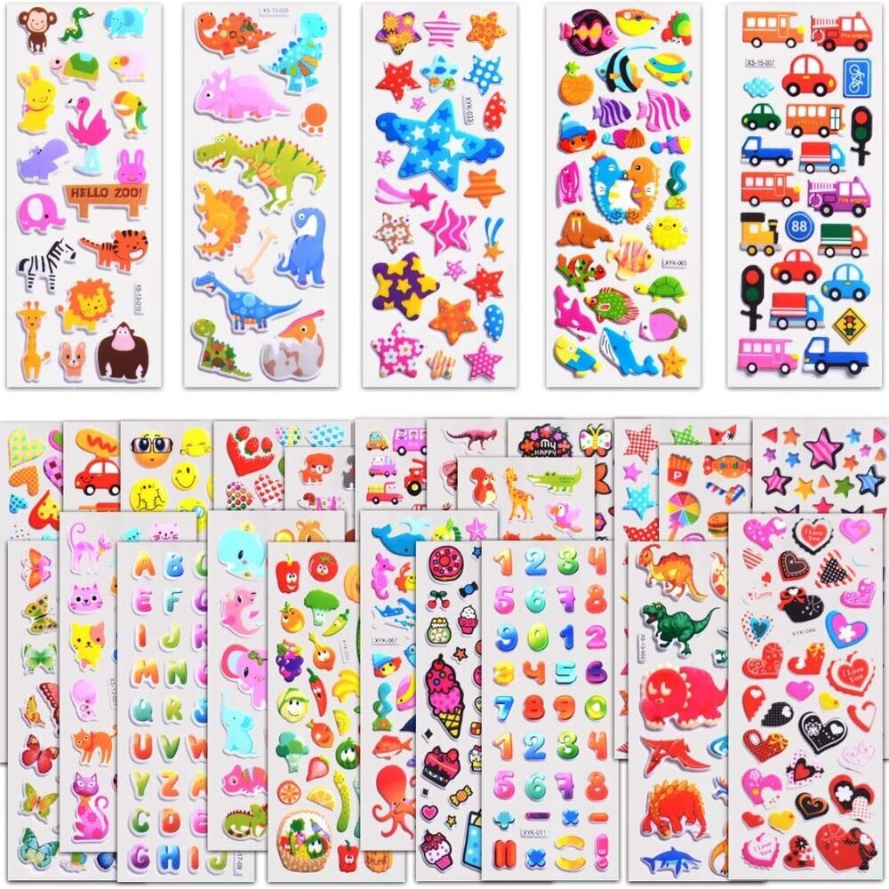 Stickers for Kids 1000+, 3D Puffy Stickers for Kids Toddlers 40 Different Sheets
